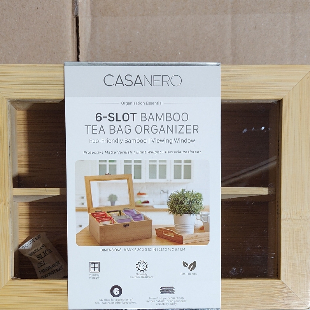 Casenero Bamboo Tea Bag Organizer-new